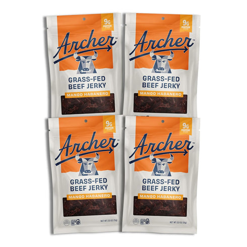 Country Archer Grass-Fed Beef Jerky - Beef Snack Pack Bulk, Individual Bags,