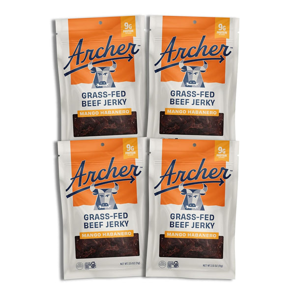 Country Archer Grass-Fed Beef Jerky - Beef Snack Pack Bulk, Individual Bags,