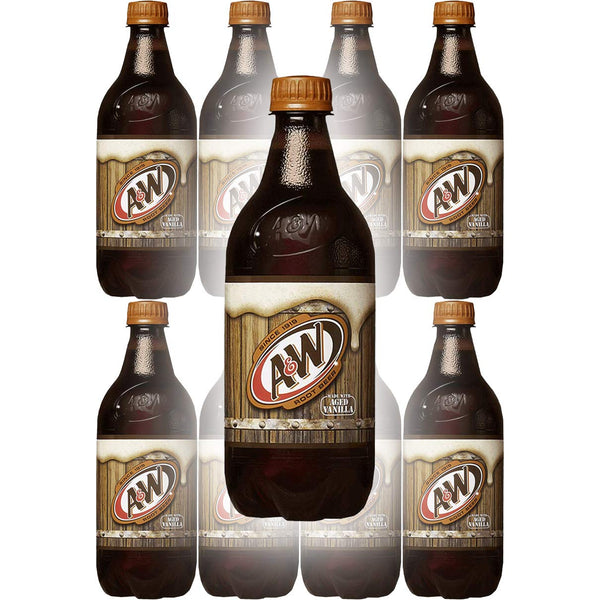 A&W Root Beer , 20 Fl Oz Bottle, (Pack of 8, Total of 160 Fl