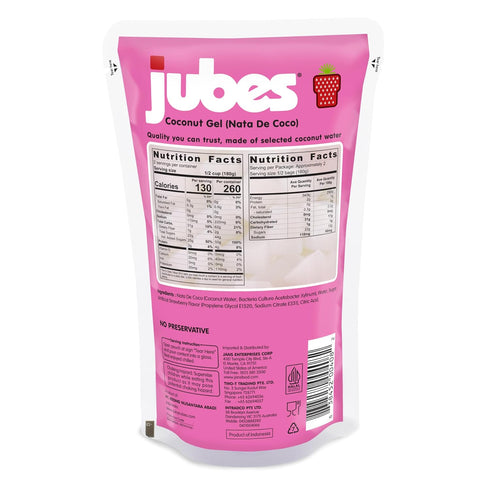 (12.7 oz, 3 Jubes Strawberry & Mango Nata De Coco Jelly Cubes of Each Flavor) - Strawberry & Mango Coconut Jelly Cubes
