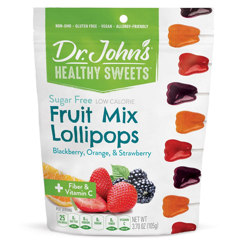 Dr. Johns Sugar Free Candy, Healthy Lollipops with Zero Sugar, Low Calorie