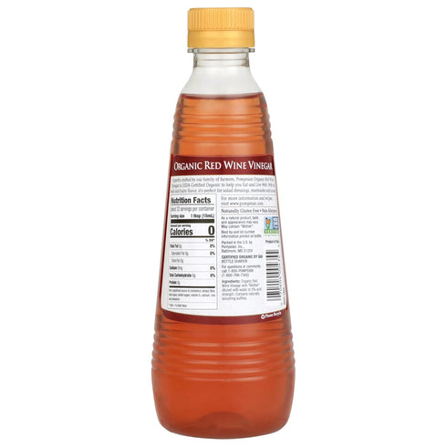 16 OZ., Pack 6 Pompeian Gourmet Organic Red Wine Vinegar, Unfiltered & Unpasteurized, Perfect for Marinades, Salad