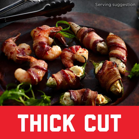 2.52 oz (Pack 3) HORMEL BLACK LABEL Thick Cut, Fully Cooked Bacon for Ready to Eat Meals, No Refrigeration Needed