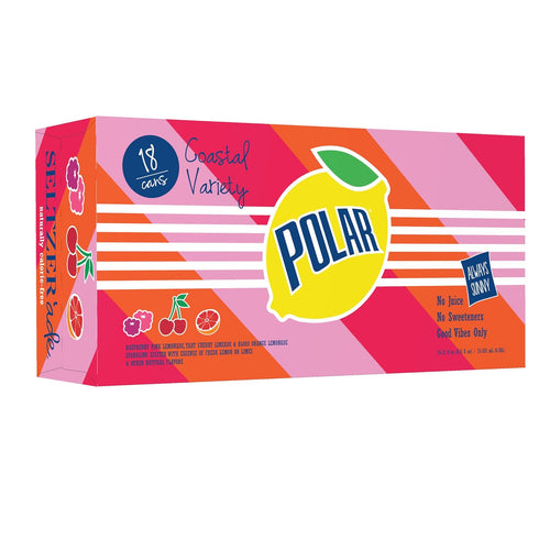 Pack, 12 oz 18 pack Polar Seltzer'ade Coastal Variety fl cans