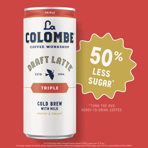 11 oz (Pack 12), La Colombe Coffee, Triple Draft Latte, fl Cans of Coffeehouse Quality Cold Brew, Specialty Grade