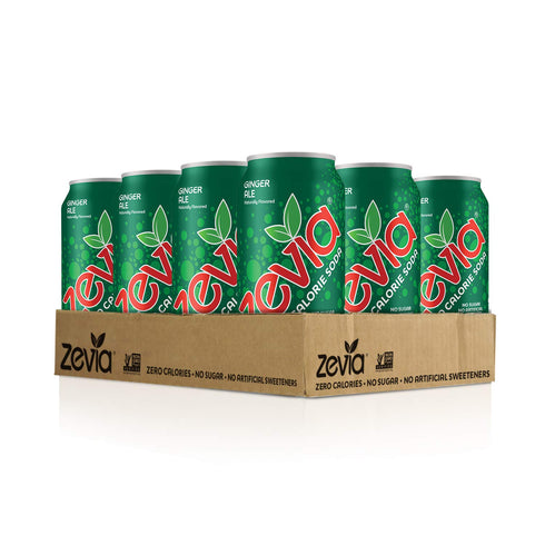 Zevia (24 Pack 12 oz 12 Pack 16 oz) Zero Calorie Ginger Ale Soda Cans of +