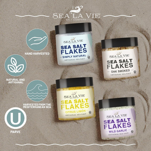 Set 4 3.5 oz, Pack, Sea La Vie, Salt Flakes, of x Variety Kosher Handcrafted Gourmet Flakey Finishing Salt Pyramids