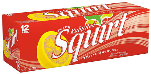 3 (36 Count) Squirt Ruby Red Grapefruit Soda Soft Drink Cans - Cases