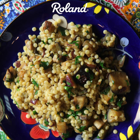 6.3 Pack 1 Roland Foods Porcini Mushroom Israeli Couscous, Specialty Food, Ounce