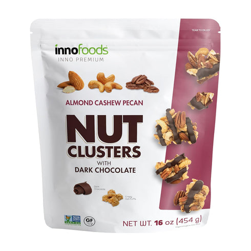 InnoFoods Dark Chocolate Nut Clusters, Gluten Free, Non-GMO, 3 Pack, 16 oz