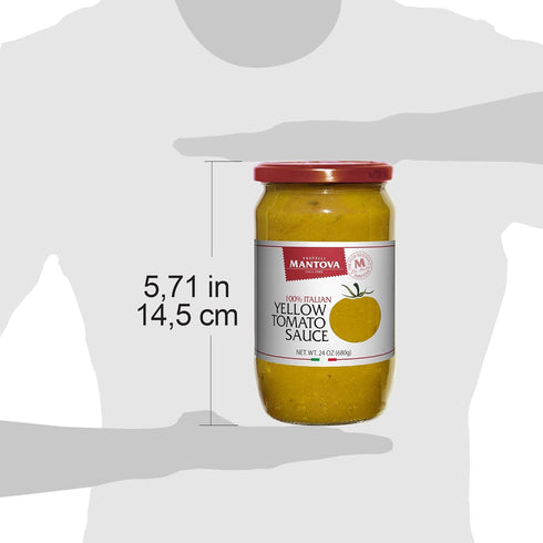 Mantova Yellow Tomato Sauce 24 oz (Pack of 2) - Product of Italy, Low Acidity & No Preservatives