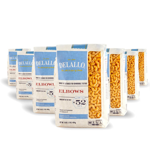 DeLallo Elbow Macaroni Pasta, Made in Italy, Bronze Cut, Made with Only