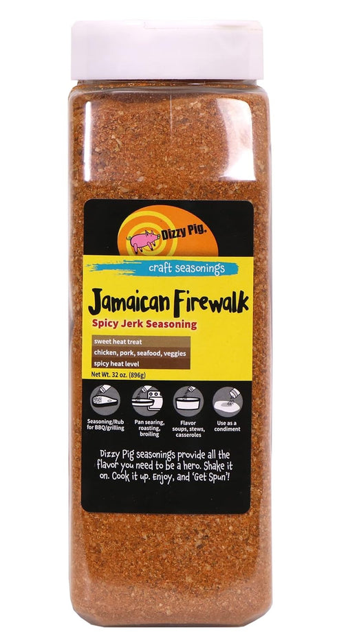 Dizzy Pig Jamaican Firewalk Spicy Jerk Seasoning Rub (Quart Shaker) - Seasons