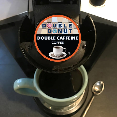 80 Count Double Donut Coffee High Caffeine Coffee Pods, Extra Strong Double Caffeine Coffee Cups for Keurig K Cup
