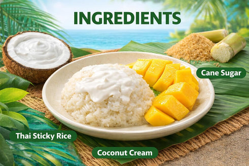 Generic 8 (4.58 oz 36.6 oz (2.3 lb) Thai Sticky Rice with Coconut Cream Dessert Kit, Mango Sticky Rice Style, Heat