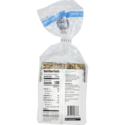 76% 8.29 oz (235g) (Pack 12) Sigdal Bakeri Simply Good Norwegian Crispbread | Good Source of Protein & Fiber | Non GMO