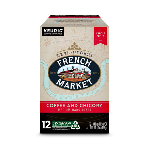 12ct (Pack 3) French Market Coffee & Chicory Medium-Dark Roast Single Serve Coffee Pods, Box