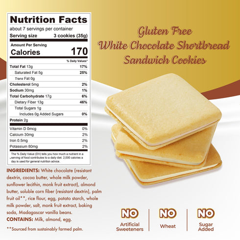 20 8 ChocZero Chocolate Cookies, White Chocolate Jolies Gluten Free, No Added Sugar, Crispy Chocolate Filled Keto