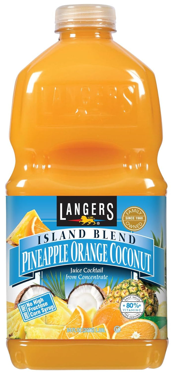 Langers Island Blend Juice Cocktail, Pineapple Orange Coconut, 64 Fl Oz (Pack