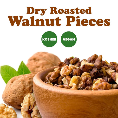 1.5 Packed Food to Live Dry Roasted Walnuts, Pounds Unsalted Nut Pieces. Delicious and Nutritious Snack. Keto and Paleo