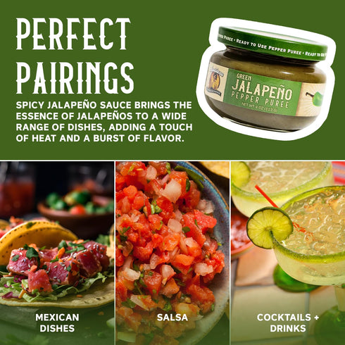 Louisiana Pepper Exchange Green Jalapeno Pepper Puree Sauce, 2 Pack - Plant-Based, Gluten-Free