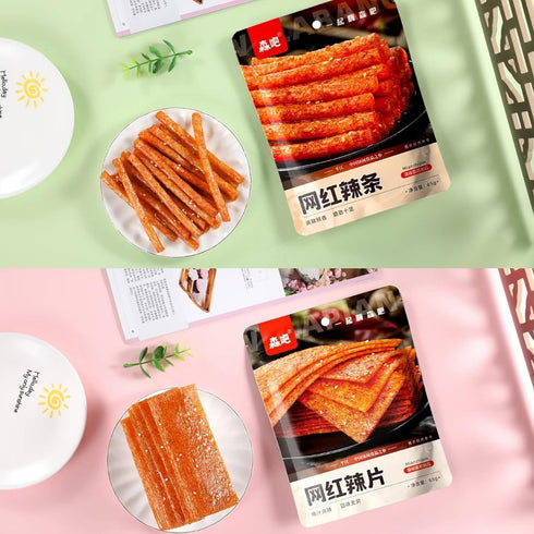 Noble Createaprototype 4 Packed(4-Pack Spicy Strip Small Gluten Latiao Snack Food - Chinese Special Classic Handmade