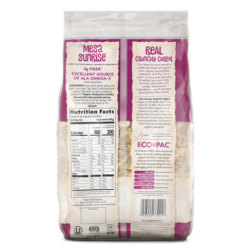 1 lb 10.4 oz Package, (Pack 3) Nature's Path Organic Cereal, Mesa Sunrise, Earth Friendly Gluten Free