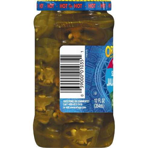 12 (Pack 12) Ortega Peppers, Sliced Pickled Jalapeno, Ounce