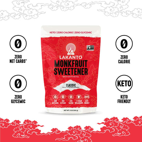 5 LB Lakanto Monk Fruit Sweetener With Erythritol, White Sugar Substitute From Monk Fruit Extract, Classic White Sugar