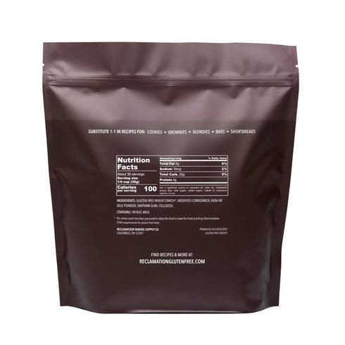 Reclamation Baking Supply Co 2 lb 1:1 Reclamation Gluten Free Cookie & Brownie Flour Blend - Substitute - Perfect