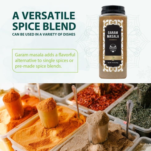 Soeos Garam Masala, 15 oz (425g) Indian 8-Spice Blend, Vegan, Gluten Friendly, Non-GMO, Masala Seasoning Bulk