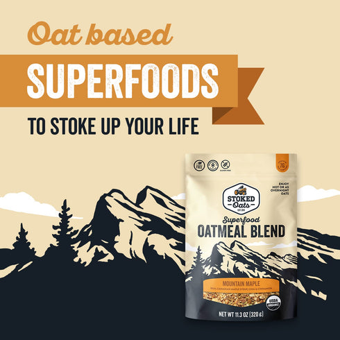 (11.3oz) Stoked Oats - Mountain Maple High Protein, Low Sugar Breakfast - Gluten Free, High Fiber, Non GMO Oatmeal