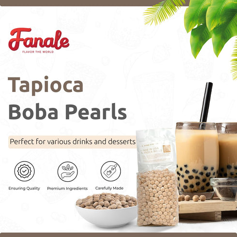 1 (Pack 6) US Boba Co Unsweetened Tapioca Pearl, Easy to Cook, Tapioca Boba Balls for Tea Milk, Coffee & Dessert