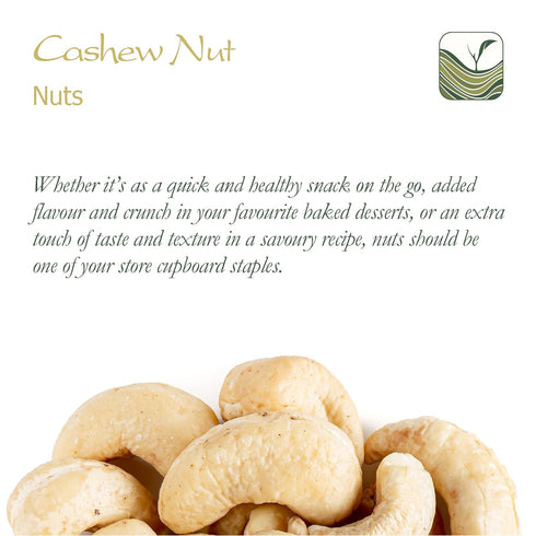 Whole Cashew Organic Nut - Unroasted and Unsalted - Organic Cashews Unsalted Cashew Unroasted Nuts