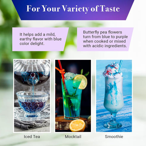 1 LB (1000+ Butterfly Pea Flower Dried Cups) | Blue Butterfly Pea Flower Tea | Beautiful Blue Or Purple Food Coloring |