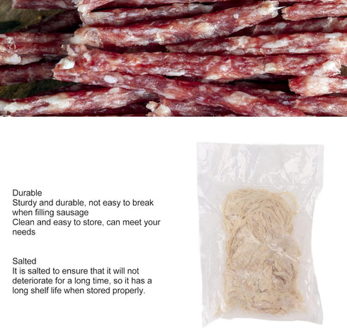 Xcello 42 44mm Sausage Casings, to Edible Salted Sausage Casings for Making Bratwurst Bockwurs and Italian Sausages