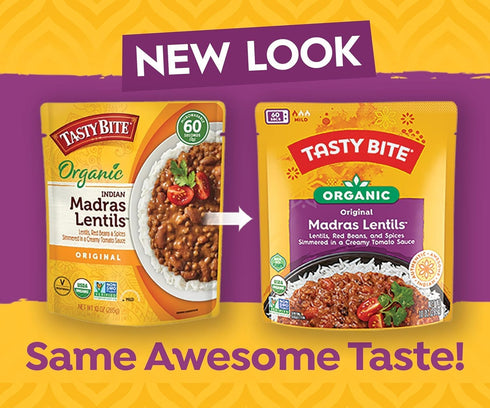 10oz (Pack 8) Tasty Bite Indian Madras Lentils, Pouches