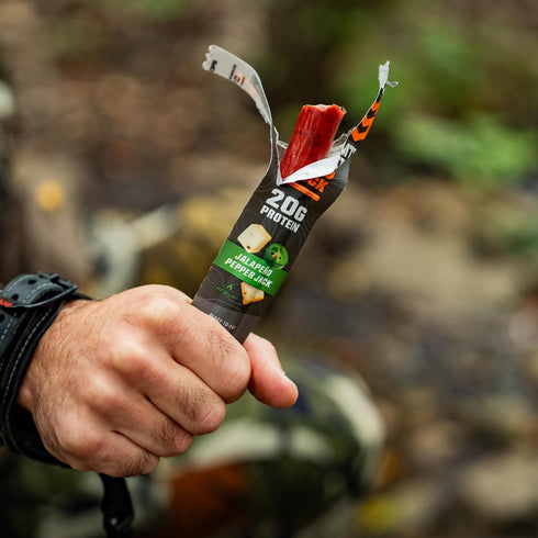 20g 10% 10 Count MTN OPS Big Stick High Protein Meat Sticks - Protein, Collagen - Cracked Pepper Flavor - Individually