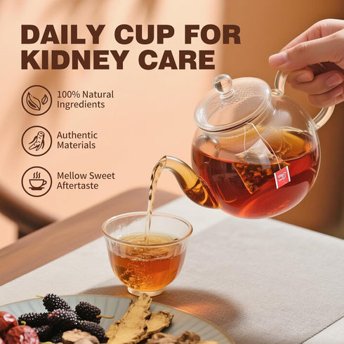 QUMIOBU Mulberry (30 Bags/1 Pack) Kidney Tea Formula Ginseng Six Treasure Tea, Ginseng & Herbal Tea, Kidney Cleanse