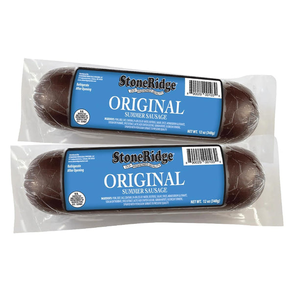 StoneRidge Old Fashioned Summer Sausage, ORIGINAL, 12 oz, 2 Pack