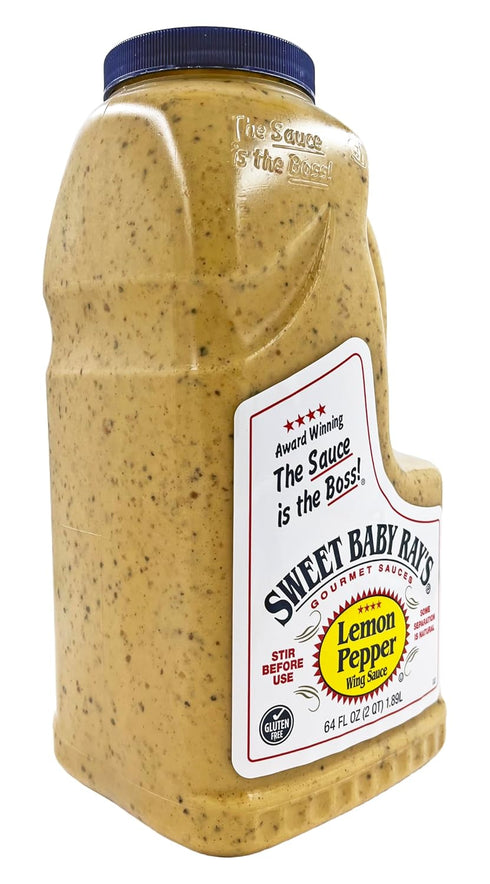 64 oz Sweet Baby Ray's Award Winning Sauce | Lemon Pepper Flavor | Bottle | Kosher | Gluten Free | Made in the USA