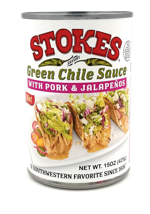 STOKES Pack 6 Green Chile Sauce with Pork and Jalapenos