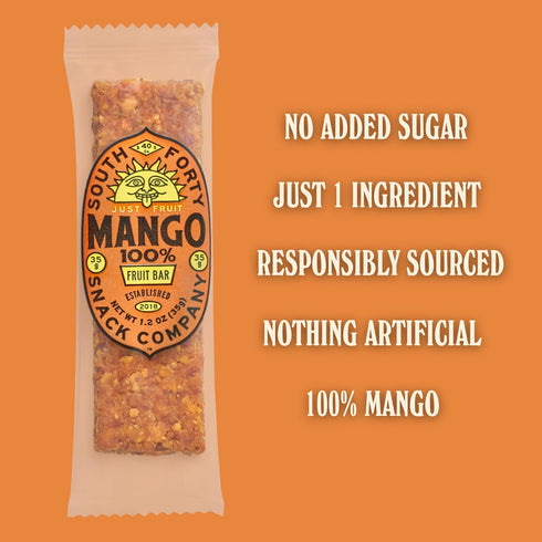 40 1 (35g Pack 18) South Snacks Tropical Mango Fruit Bar, just Ingredient, No Added Sugar, Real Dried Fruit Leather