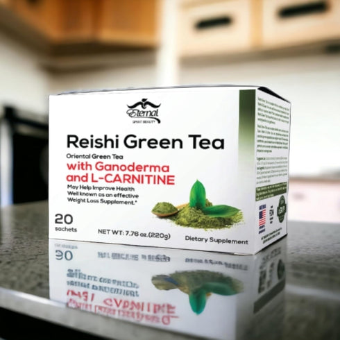 (1 20 REISHI GREEN TEA (ORIENTAL GREEN TEA) WITH GANODERMA AND L-CANITINE BOX) SACHETS