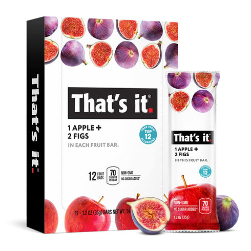 That's it. Apple + Fig Fruit Bars 100% All Natural, No Artificial Ingredients, Vegan, Gluten Free, 12 Pack