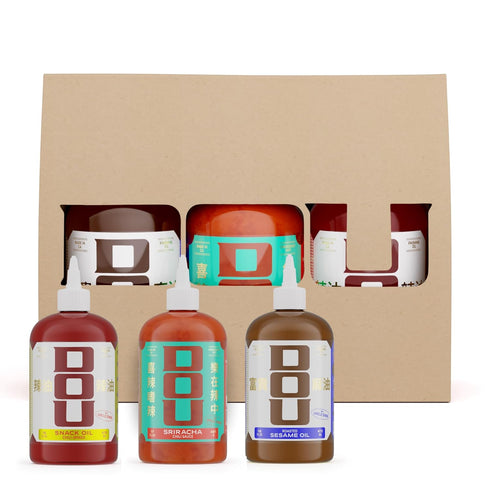 DOU by Uncle Chen Chinese Sauce Gift Set - Sriracha, Sesame Oil