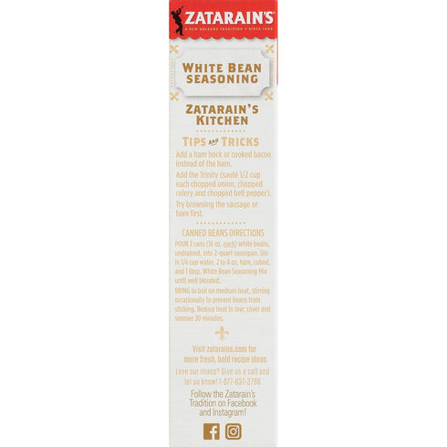 2.4 oz (Pack 8) Zatarain's White Bean Seasoning