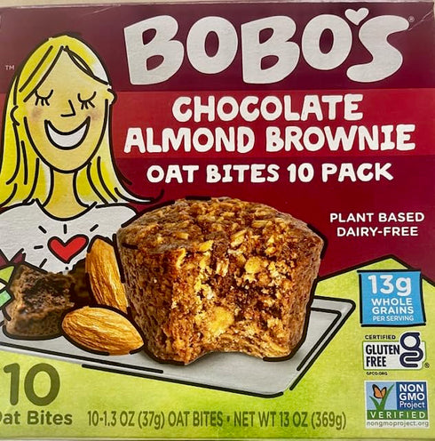 Bobo's Chocolate Almond Brownie Oat Bites, Gluten Free, Non GMO, 6.5 Ounces