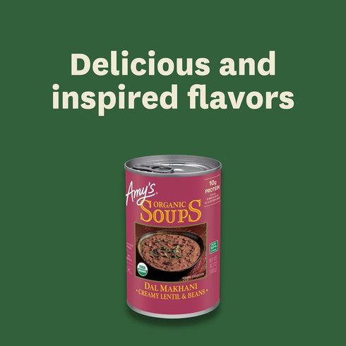 14.2 Oz, Pack 12 Amy's Soup, Organic Dal Makhani Soup