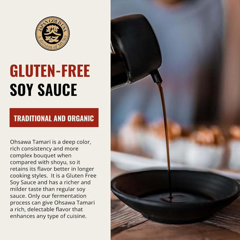 32 Oz Ohsawa - Wheat-Free Tamari Soy Sauce - Traditionally Brewed, Gluten-Free, Non-GMO, Ideal for Cooking, Marinades